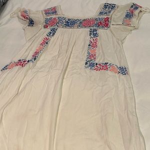 Miss June Paris embroidered white mini dress resort wear